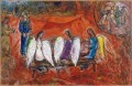 Abraham und drei Engel Zeitgenosse Marc Chagall